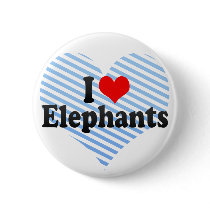 I Love Elephants Button