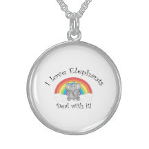 I love elephants deal with it! personalized necklace