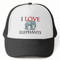 I Love Elephants Mesh Hat