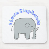 I Love Elephants mousepads