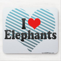 I Love Elephants Mouse Pad