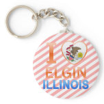 I Love Elgin, IL keychains