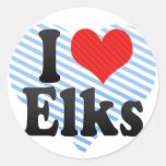I Love Elks Stickers
