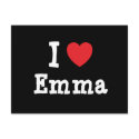 I love Emma heart T-Shirt postcards