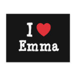 I love Emma heart T-Shirt postcards