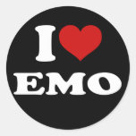 I Love Emo Round Sticker