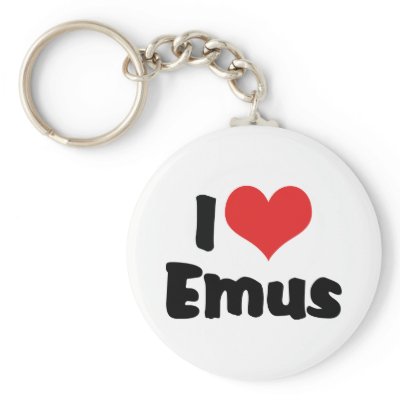I Love Emus Keychain
