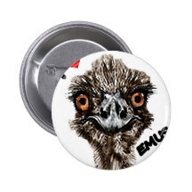 I LOVE EMUS PINBACK BUTTONS