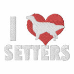 I Love English Setters Embroidered Shirt (T-Shirt)