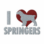 I Love English Springers Embroidered Zip Hoodie