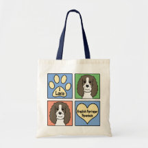I Love English Springers Tote Bags