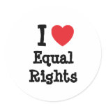 I love Equal Rights heart custom personalised stickers