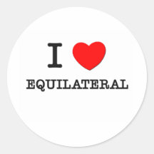 I love Equilateral Round Sticker