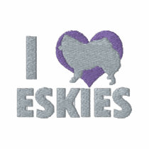 I Love Eskies Purple Embroidered Shirt