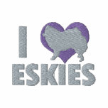 I Love Eskies Purple Embroidered Shirt embroidered shirts