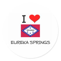I Love EUREKA SPRINGS Arkansas Round Sticker