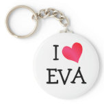 I Love Eva keychains