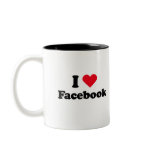 I love Facebook T-shirt Coffee Mug