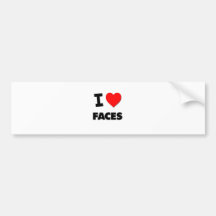 I Love Faces Bumper Stickers