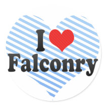 I Love Falconry Round Sticker