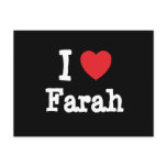 I love Farah heart T-Shirt postcards