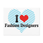 I Love Fashion Designers postcards