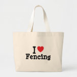 I love Fencing heart custom personalised Tote Bag