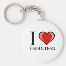 I Love Fencing Key Chain