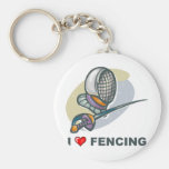 I Love Fencing Keychain