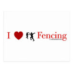 I Love Fencing Post Cards