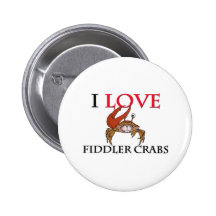 I Love Fiddler Crabs Button