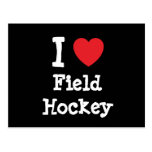 I love Field Hockey heart custom personalised Postcard