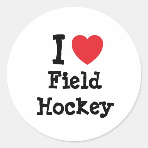 I love Field Hockey heart custom personalised Round Sticker Zazzle