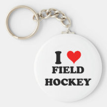 I Love Field Hockey Keychain