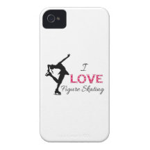I LOVE Figure Skating, Snowflakes & Skater iPhone 4 Covers
