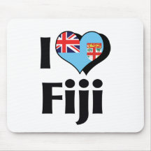 I Love Fiji Flag Mouse Pads