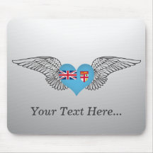 I Love Fiji -wings Mousepad