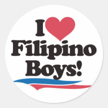 I Love Filipino Boys Round Sticker