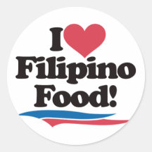 I Love Filipino Food Round Stickers