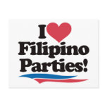 I Love Filipino Parties postcards