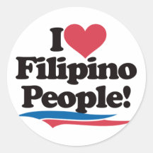 I Love Filipino People Round Stickers