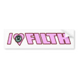 I LOVE FILTH Dub Dubstep Dirty Electro DJ Women's bumper stickers