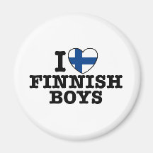 I Love Finnish Boys Fridge Magnet