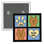 I Love Finnish Spitz Pinback Buttons