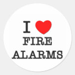 I Love Fire Alarms Round Stickers