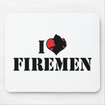 I Love Firemen Mousepad