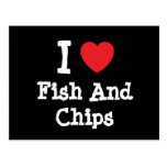I love Fish And Chips heart T-Shirt Post Cards