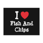 I love Fish And Chips heart T-Shirt postcards