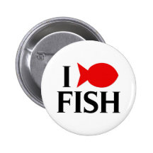 I Love Fish Pinback Button