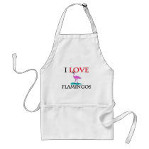 I Love Flamingos Aprons